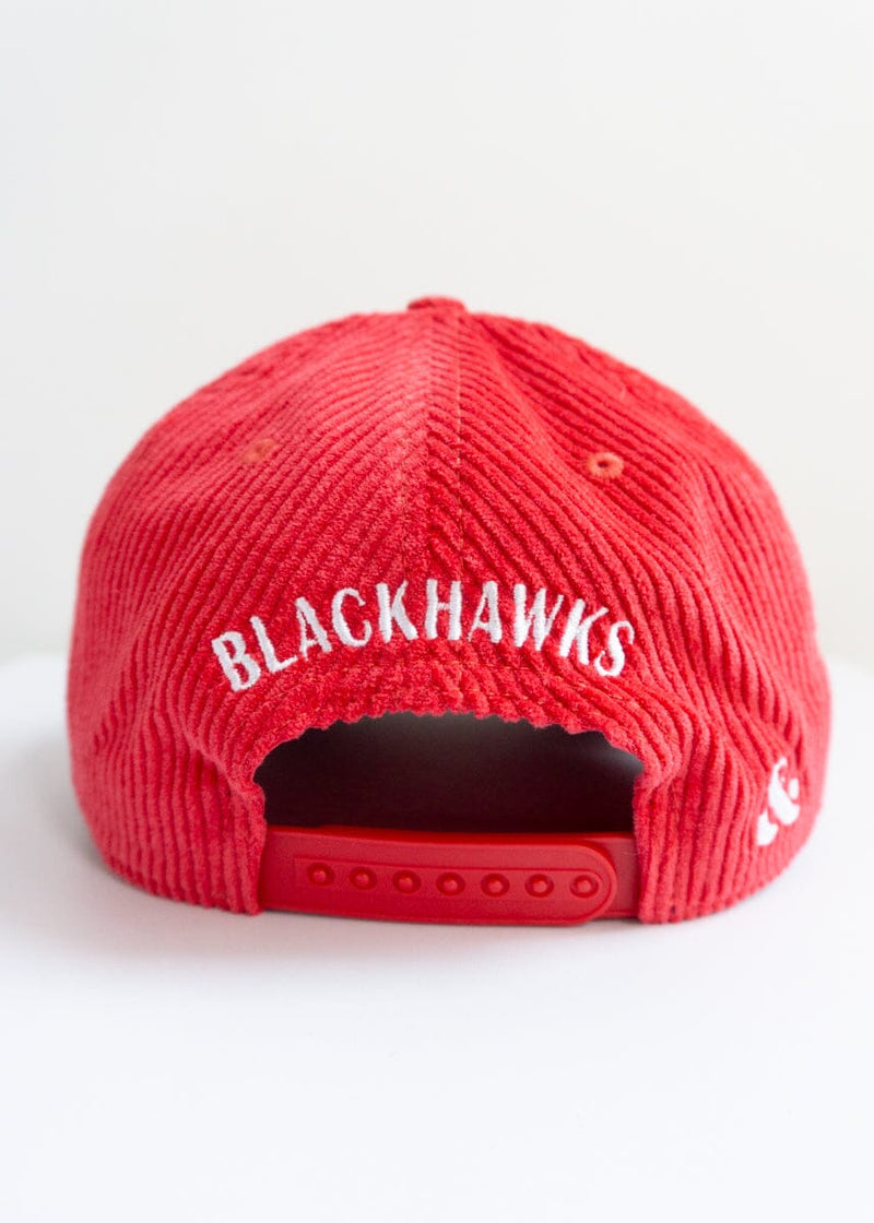 Chicago Blackhawks Wide Whale Cord Baseball Cap - Red