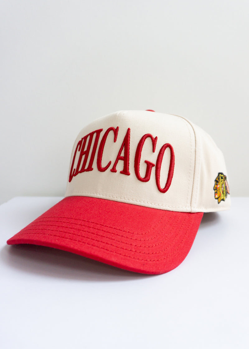 Chicago Blackhawks Puff Baseball Cap - Red