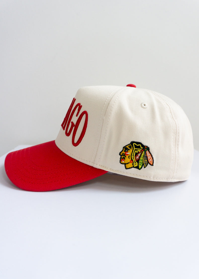Chicago Blackhawks Puff Baseball Cap - Red
