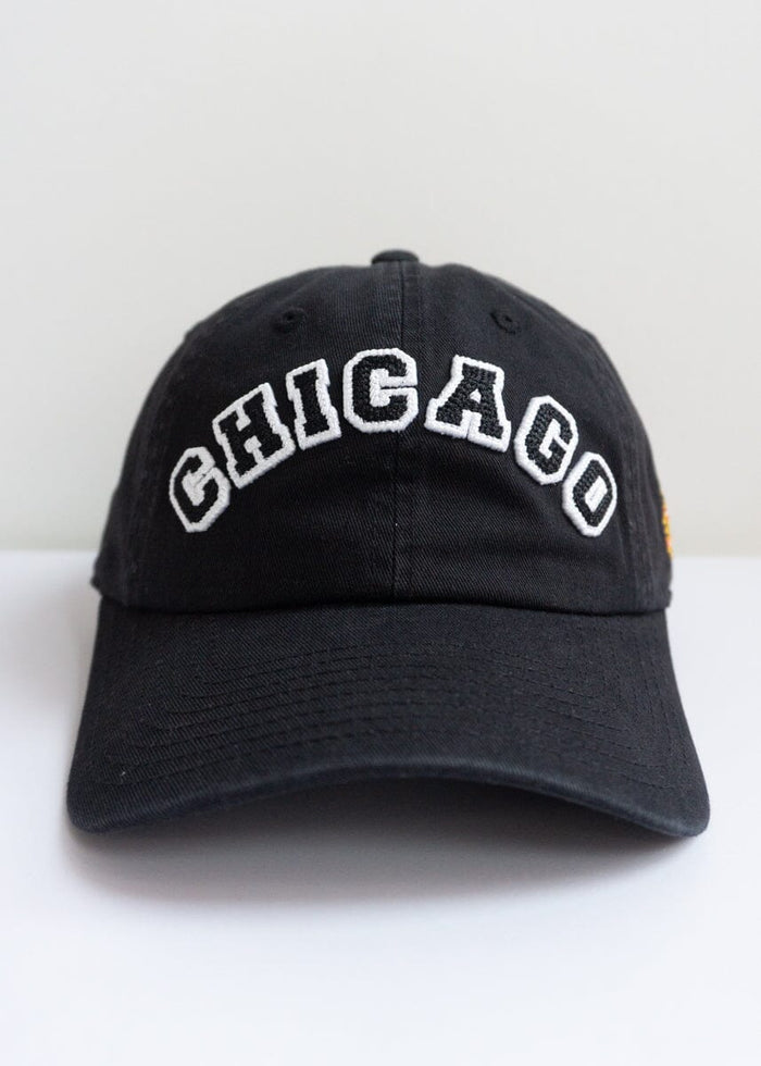 Chicago Blackhawks Block Letter Baseball Cap - Black