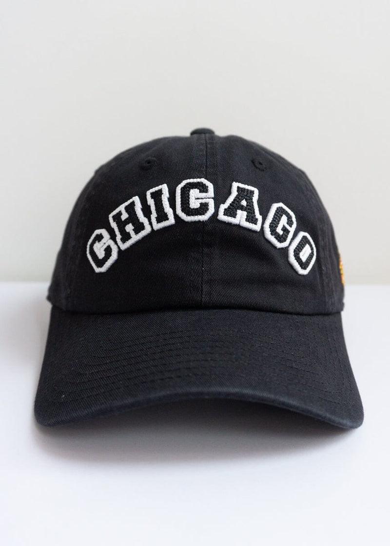 Chicago Blackhawks Block Letter Baseball Cap - Black