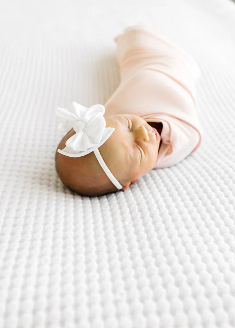 Fab Skinny Nylon Bow Headband - White