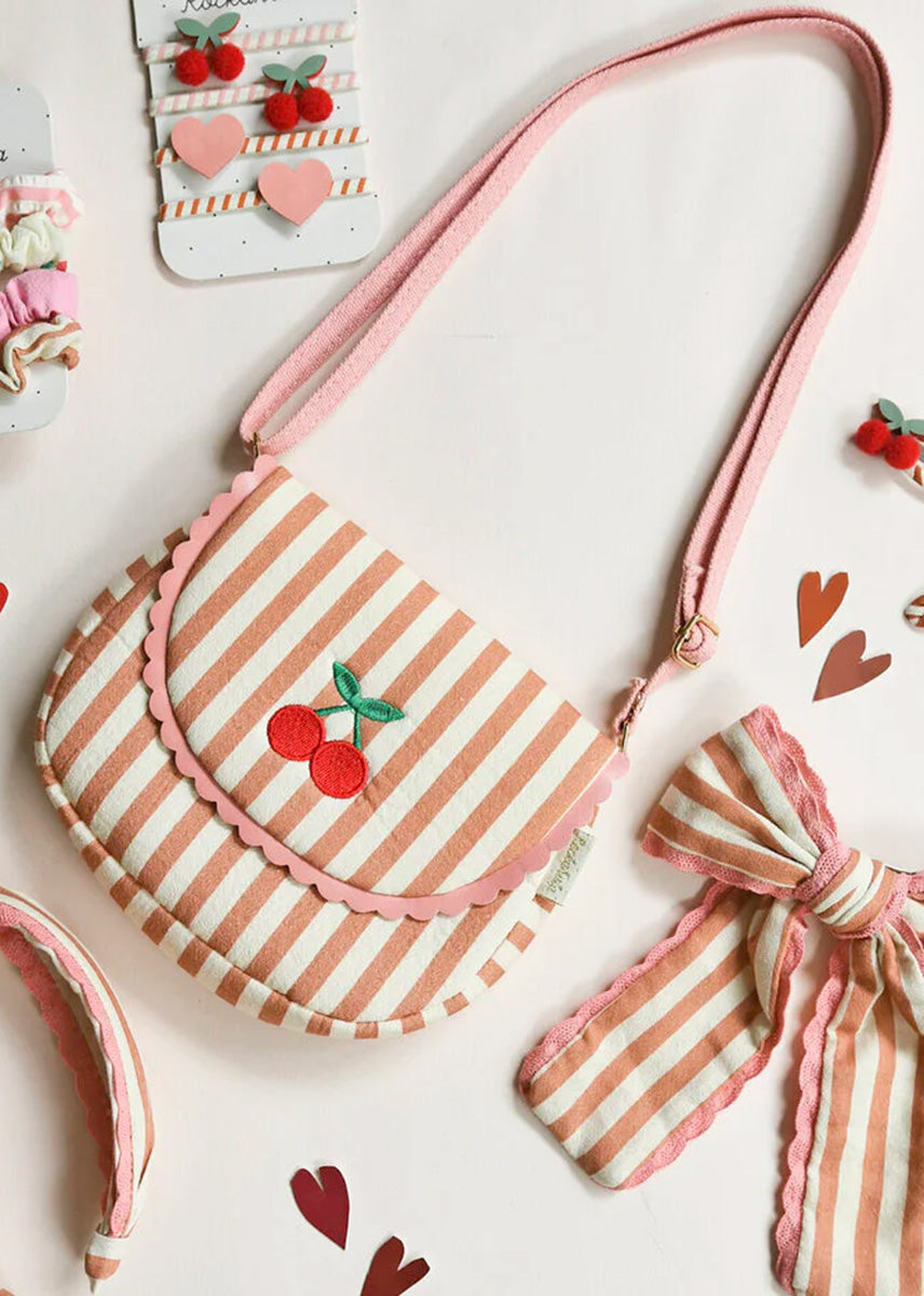 Stripy Cherry Scallop Bag