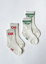 Mini Chicago Crew Sock (2-Pack) - Chicago Dog & Chicago Script