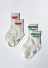 Mini Chicago Crew Sock (2-Pack) - Chicago Dog & Chicago Script