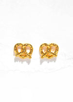 Knot Your Average Pretzel Studs - Gold