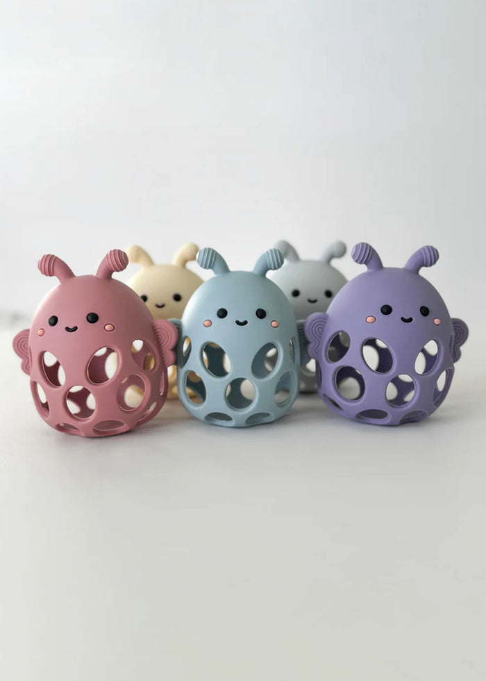 Garden Party Honey Bee Teether - Whisper Gray