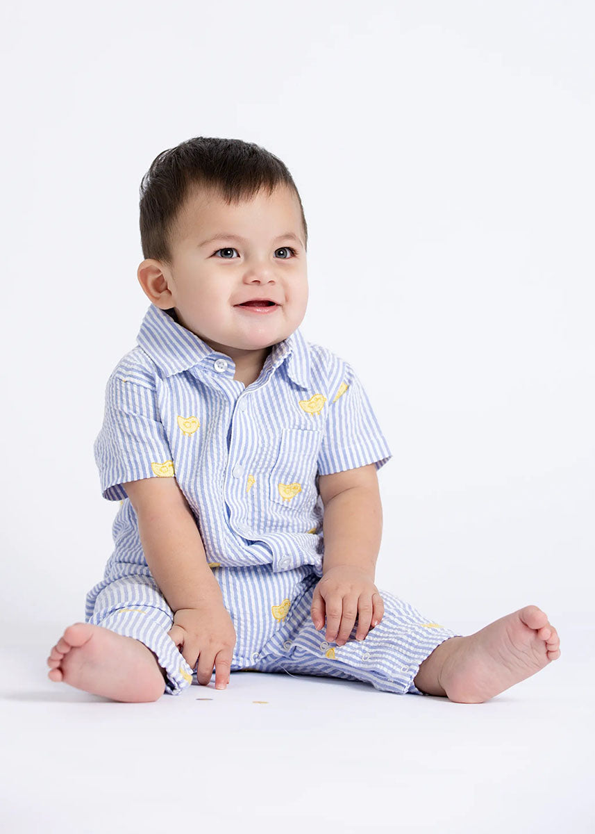 Easter Oxford Romper - Embroidered Chicks