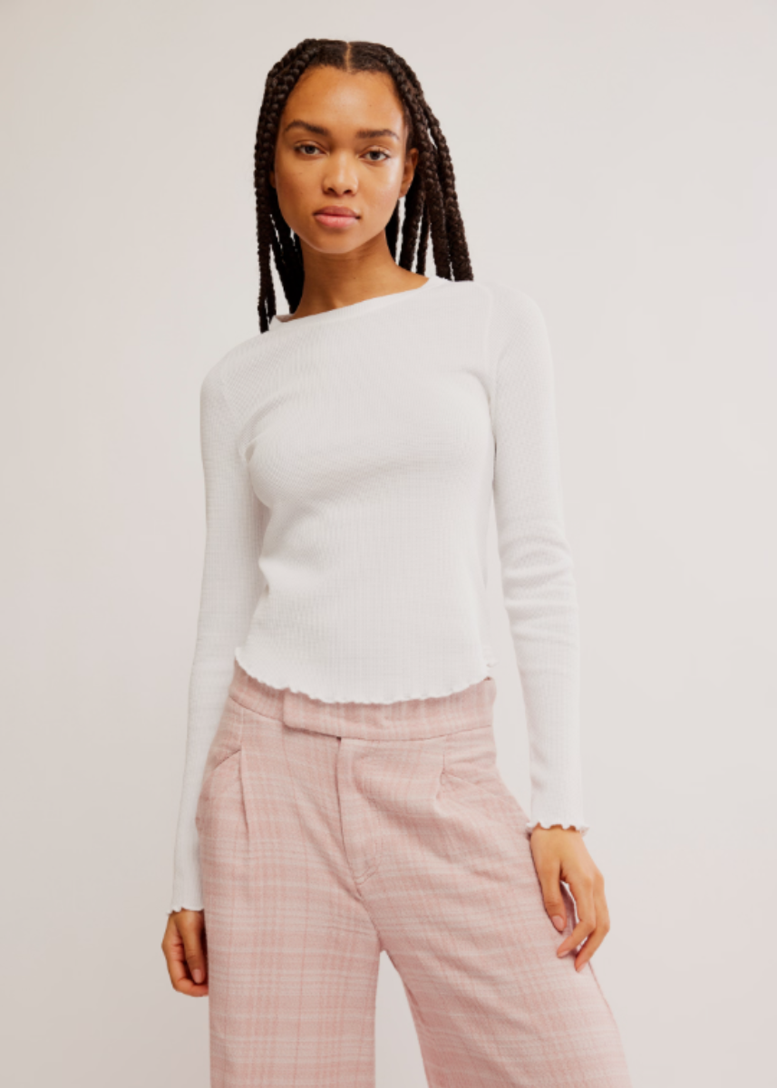 Easy Does It Long Sleeve Tee - White