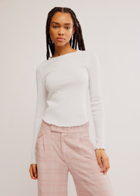 Easy Does It Long Sleeve Tee - White