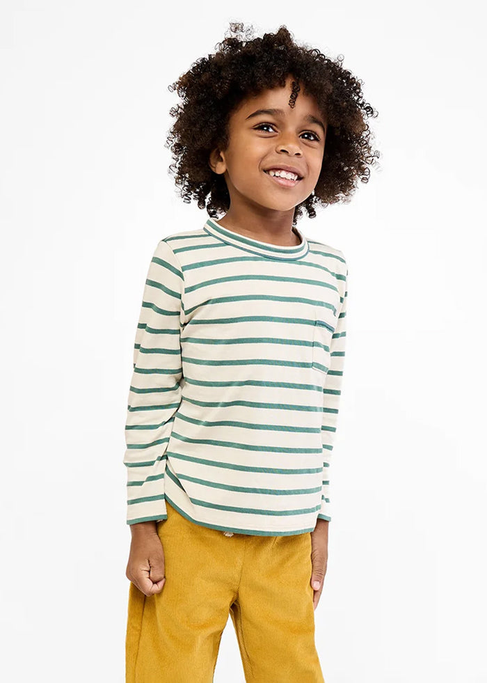 Edward Toddler Long Sleeve - Pine Stripe