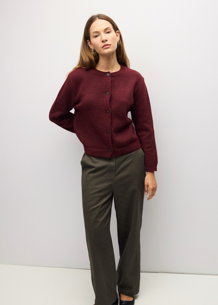 The Elaine Cardigan - Burgundy