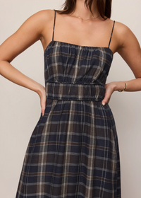 Evermore Plaid Midi Dress - Eclipse