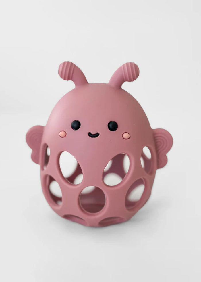 Garden Party Honey Bee Teether - Petunia Pink