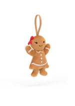 Festive Folly Gingerbread Ruby Ornament