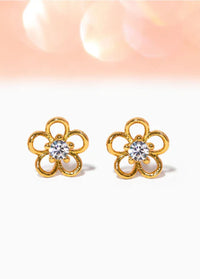 Teeny Tiny Flower Studs - Gold