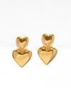 Heartfelt Dangle Earrings - Gold