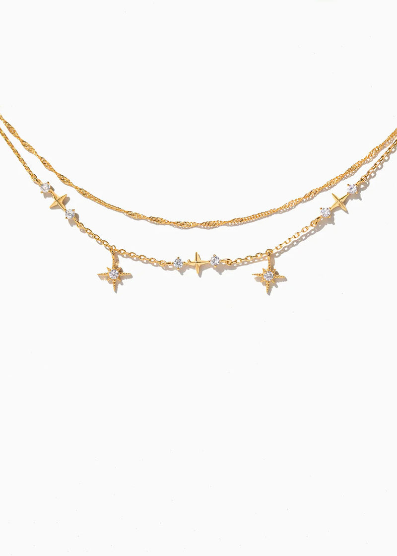 Wandering Stars Necklace - Gold