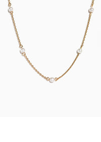 Delicate Pearl Necklace - Gold