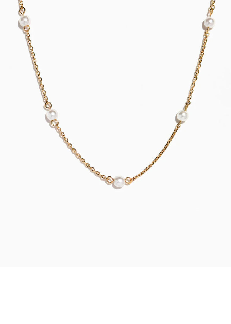 Delicate Pearl Necklace - Gold