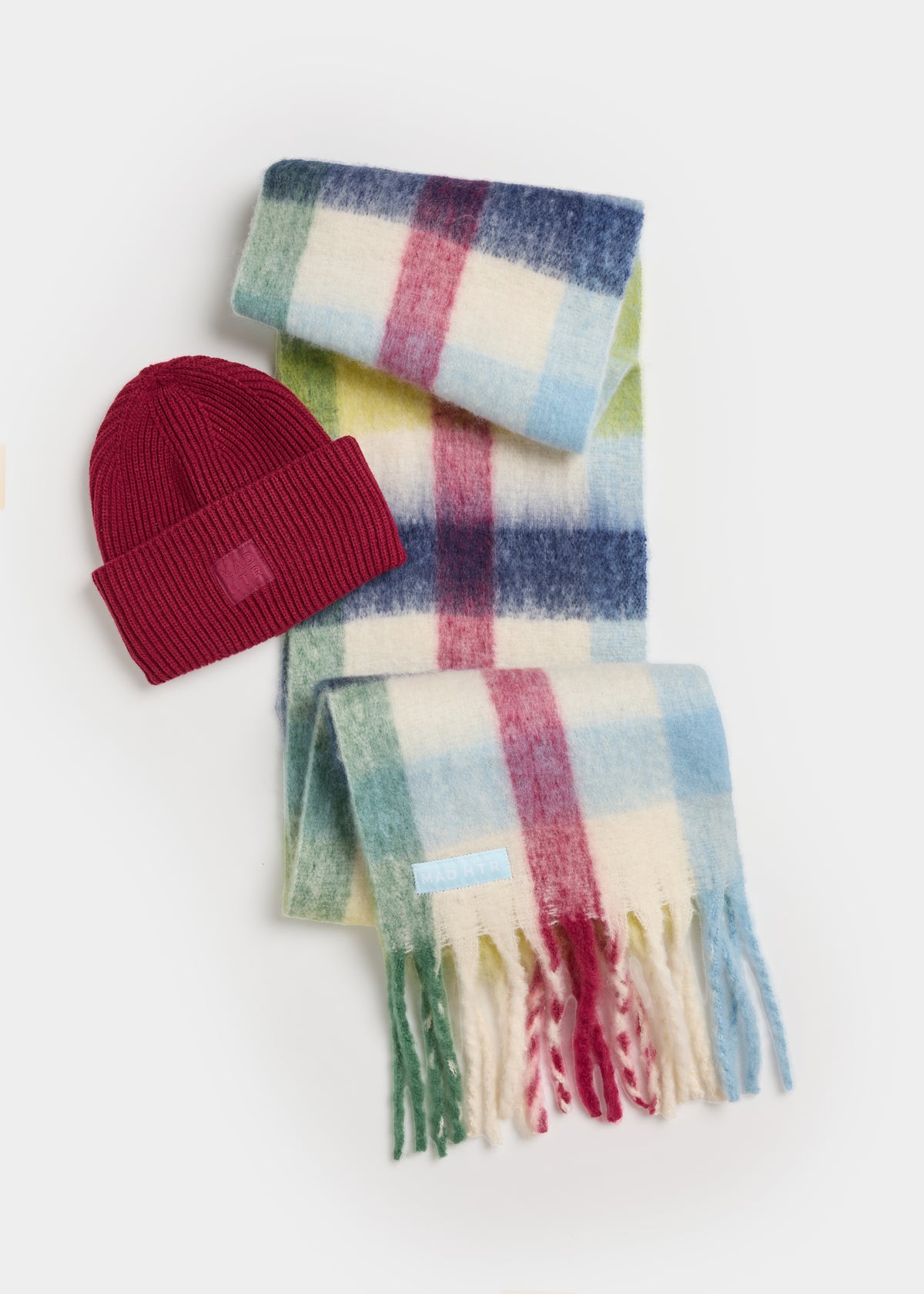 MAD HTR Oversized Blanket Scarf - Multicolor Plaid