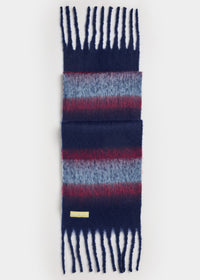 MAD HTR Oversized Blanket Scarf - Navy Multi Stripe