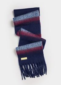 MAD HTR Oversized Blanket Scarf - Navy Multi Stripe