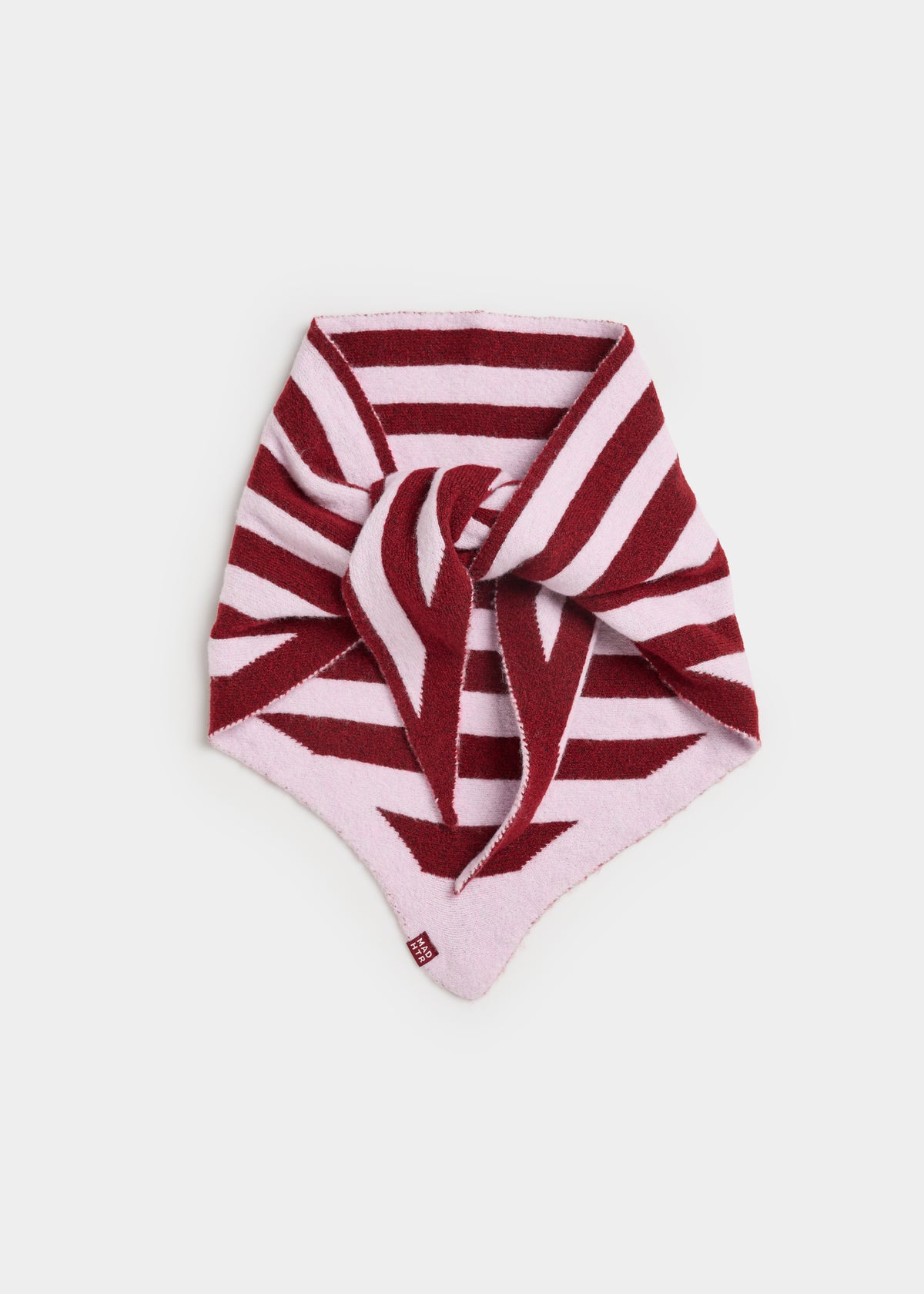 MAD HTR Triangle Scarf - Burgundy & Pink