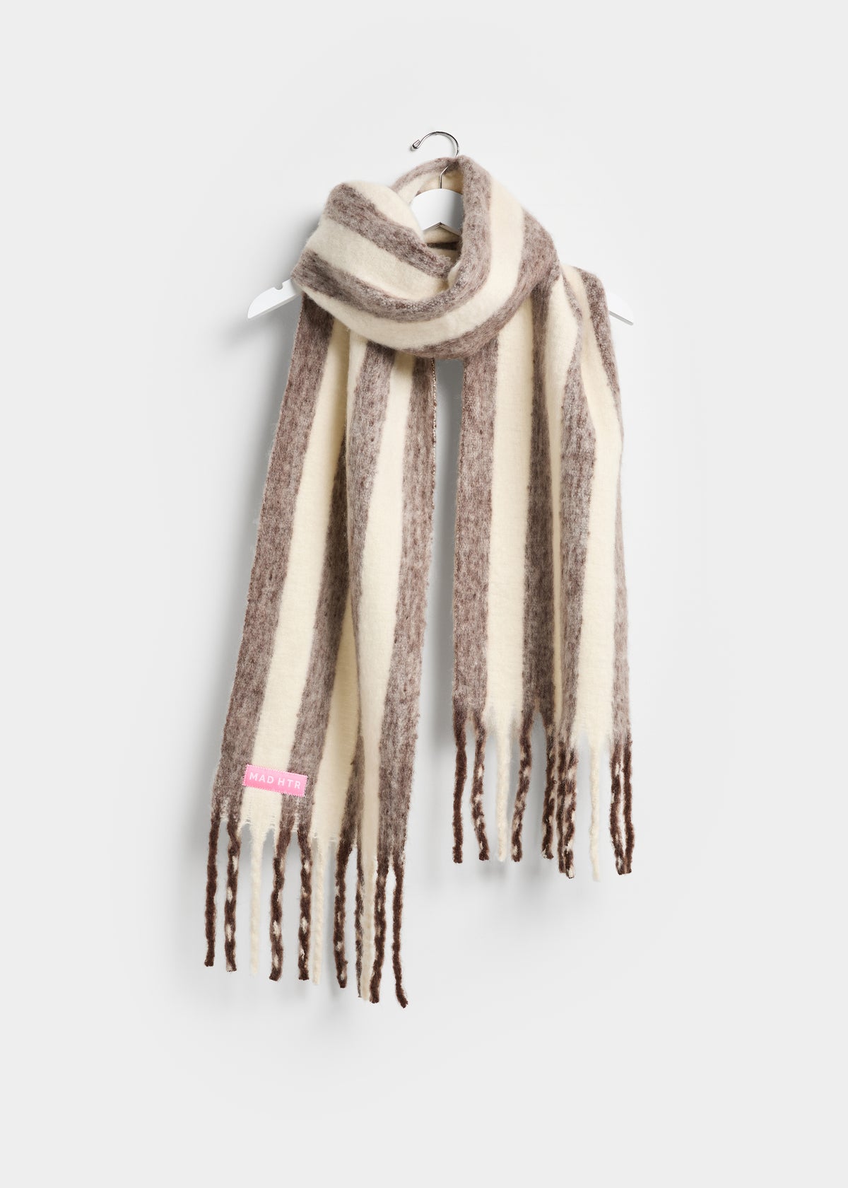 MAD HTR Oversized Blanket Scarf - Espresso & Cream Stripe