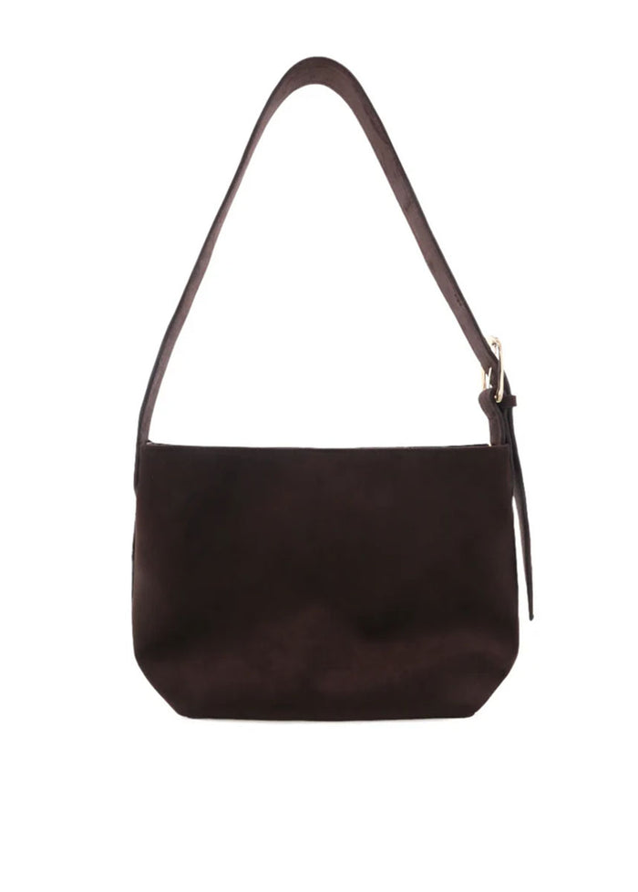 Freya Suede Shoulder Bag - Dark Cacao