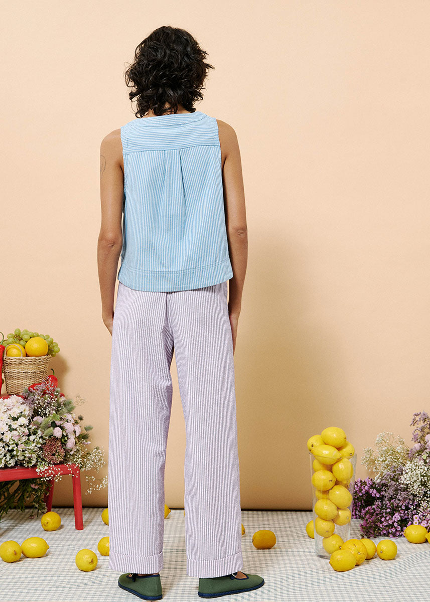 Colza Striped Vest - Bleu Clair