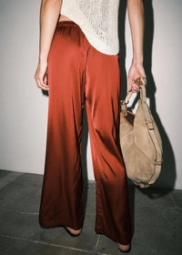 Fiona Satin Track Pants - Red