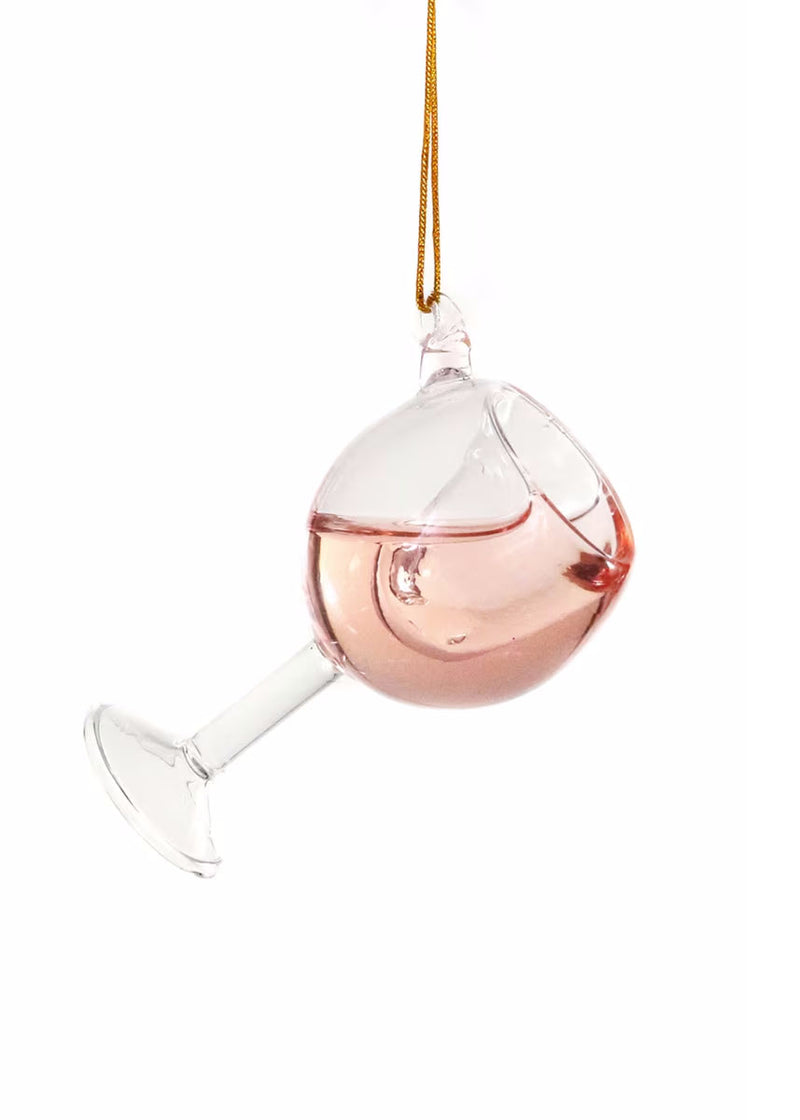 Rose Wine Glass Ornament