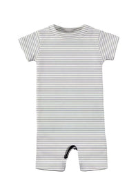 Cotton Shortie Romper - Blue Stripe