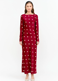 Georgie Polka Dot Dress - Wine