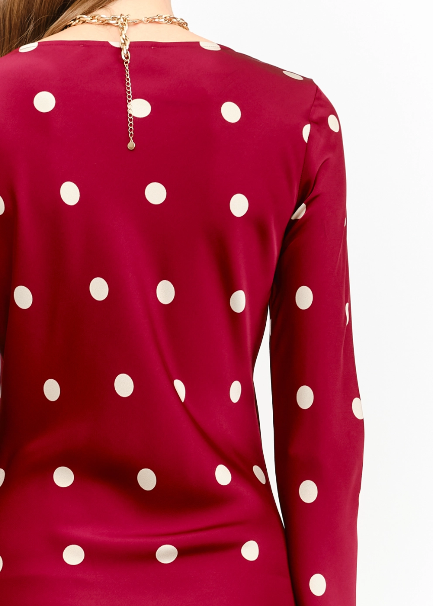 Georgie Polka Dot Dress - Wine