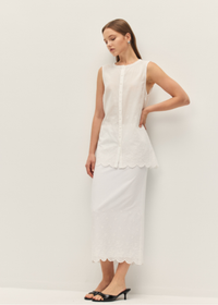 Giselle Midi Skirt - Cannoli Cream