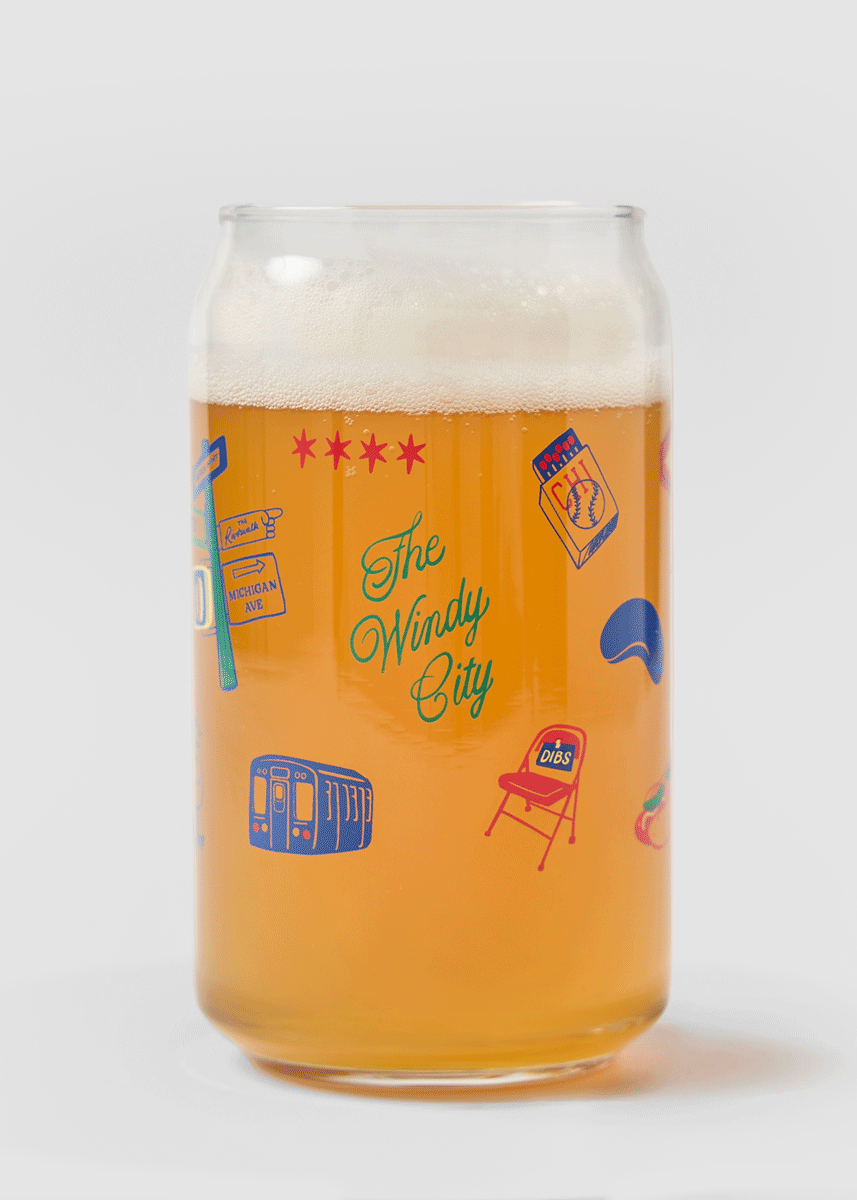 Chicago Icons Can Glass