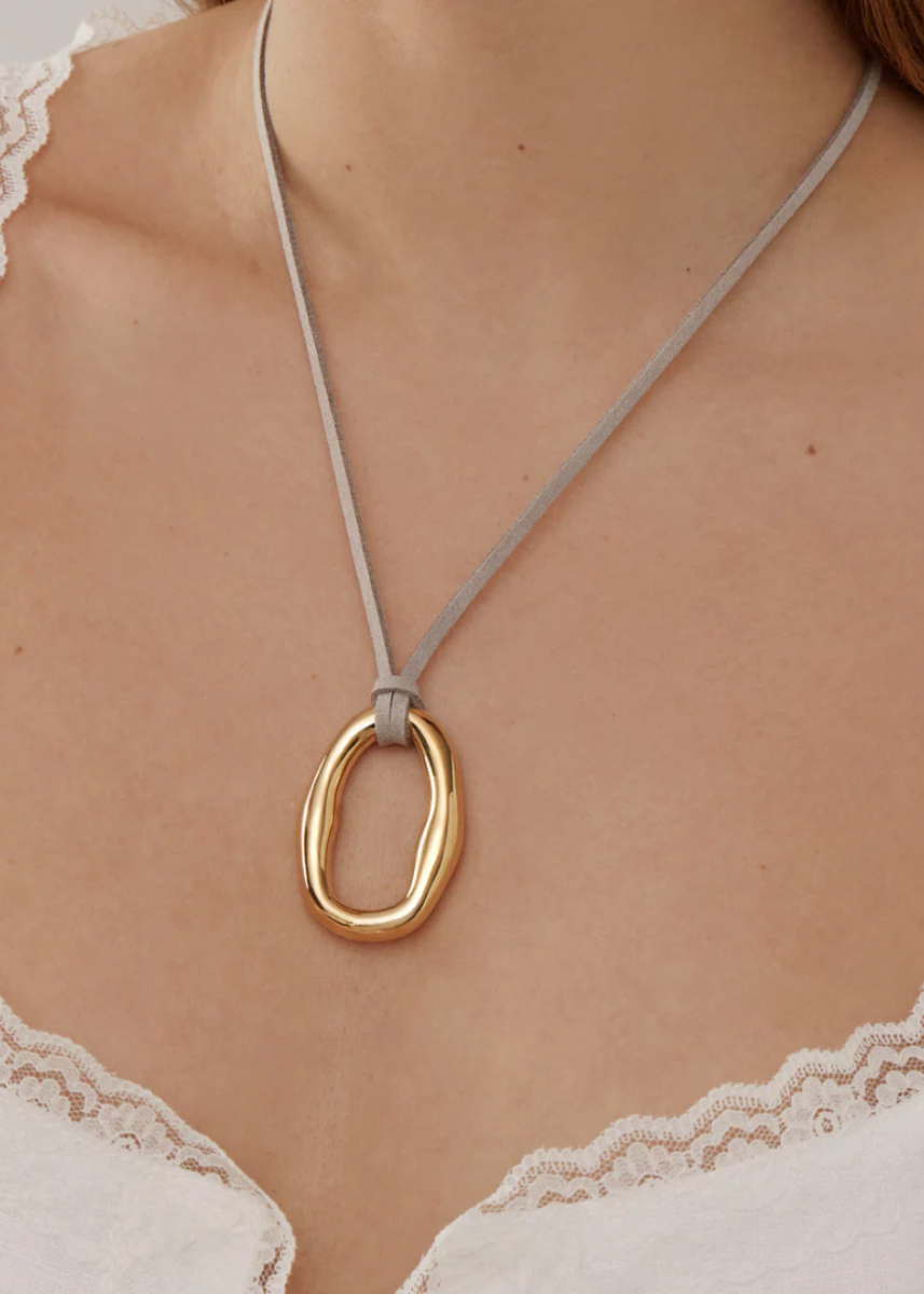 Gold Dolce Necklace - Grey