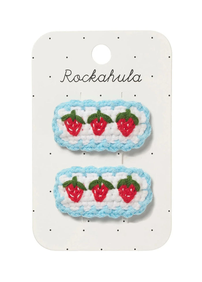 Crochet Strawberry Frill Clips