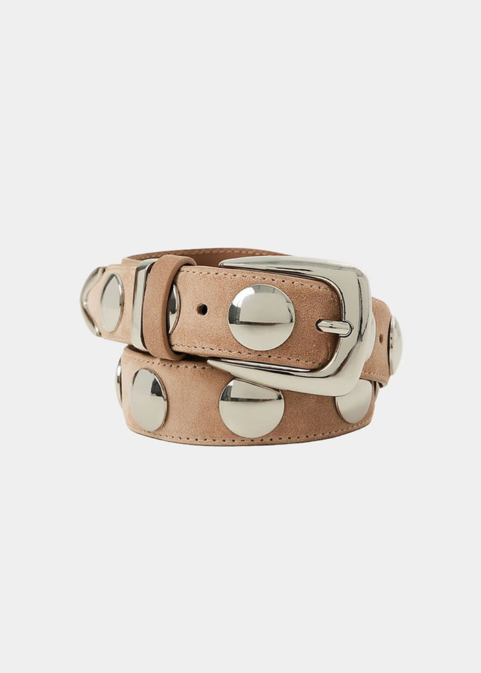 Bailey Belt - Fawn Suede & Silver