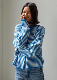 Piper Mini Striped Cardigan - Blue