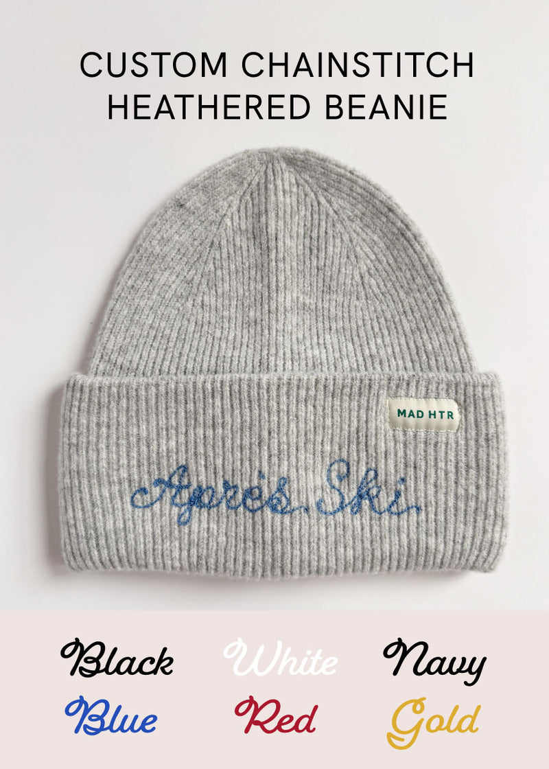Adult Mad Hatter Ribbed Knit Beanie - Heather Taupe