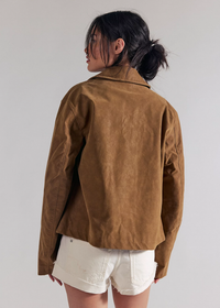 Hera Vegan Suede Jacket - Caramel Cafe