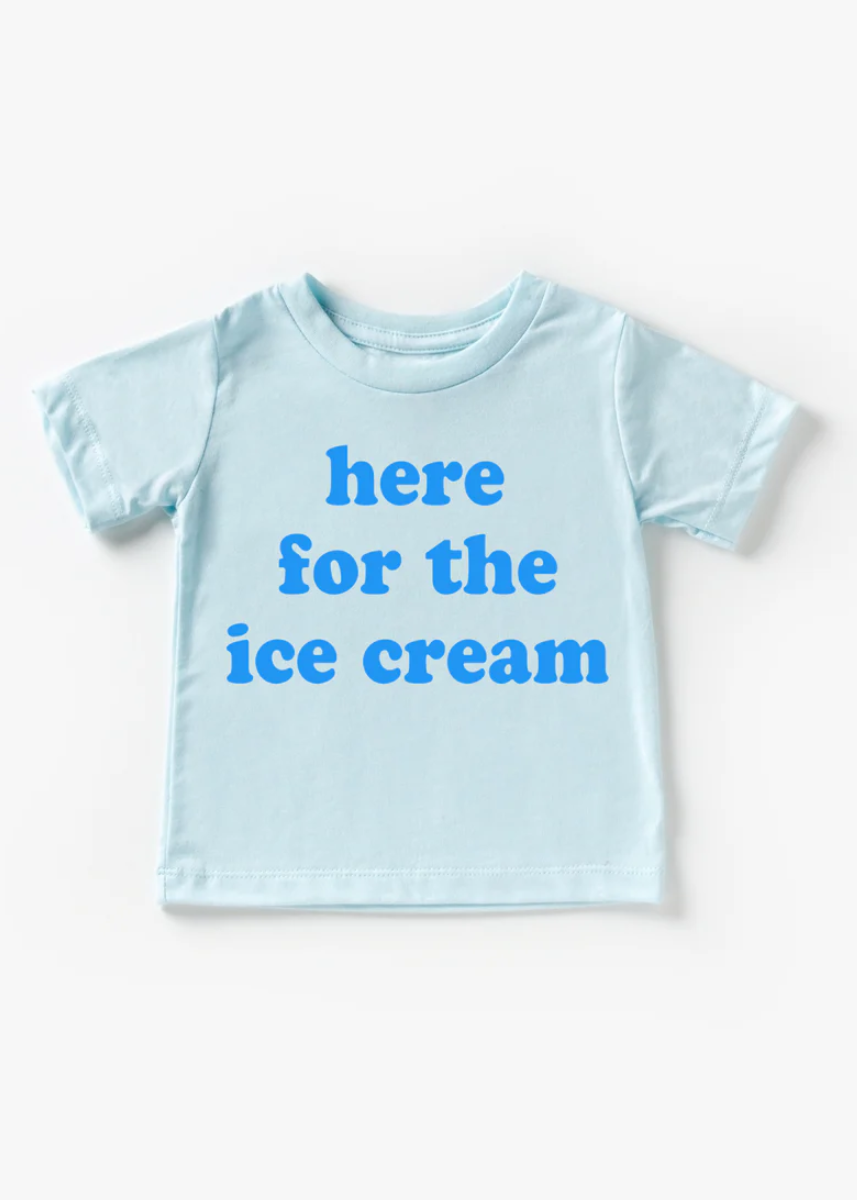 Here For The Ice Cream Toddler Tee - Ice Blue