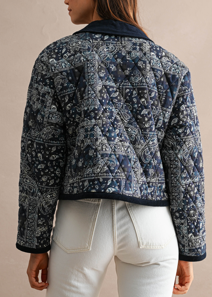 Hollie Quilted Paisley Jacket - Navy