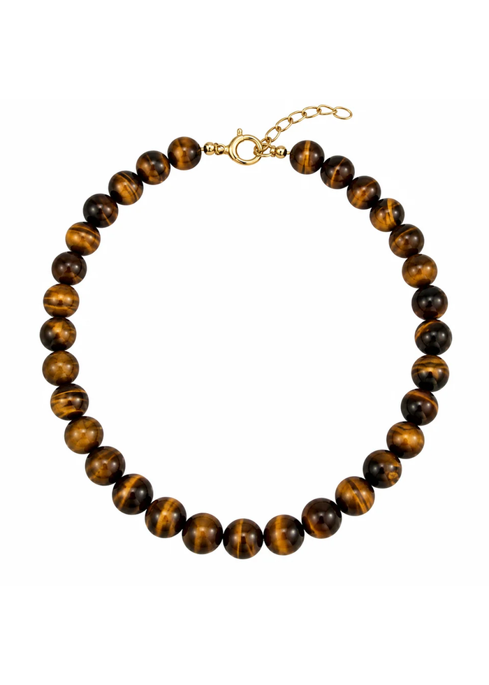 Fall Lucia Gemstone Necklace - Brown Tigers Eye