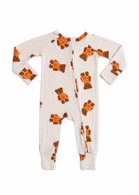 Gingham Little Boo Bear Zipper Romper
