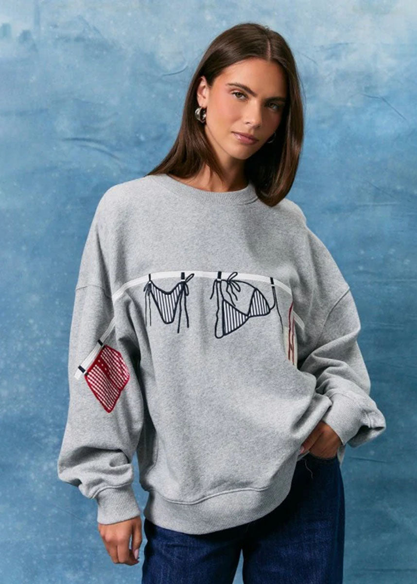 Rosemary Sweater Top - Heather Grey
