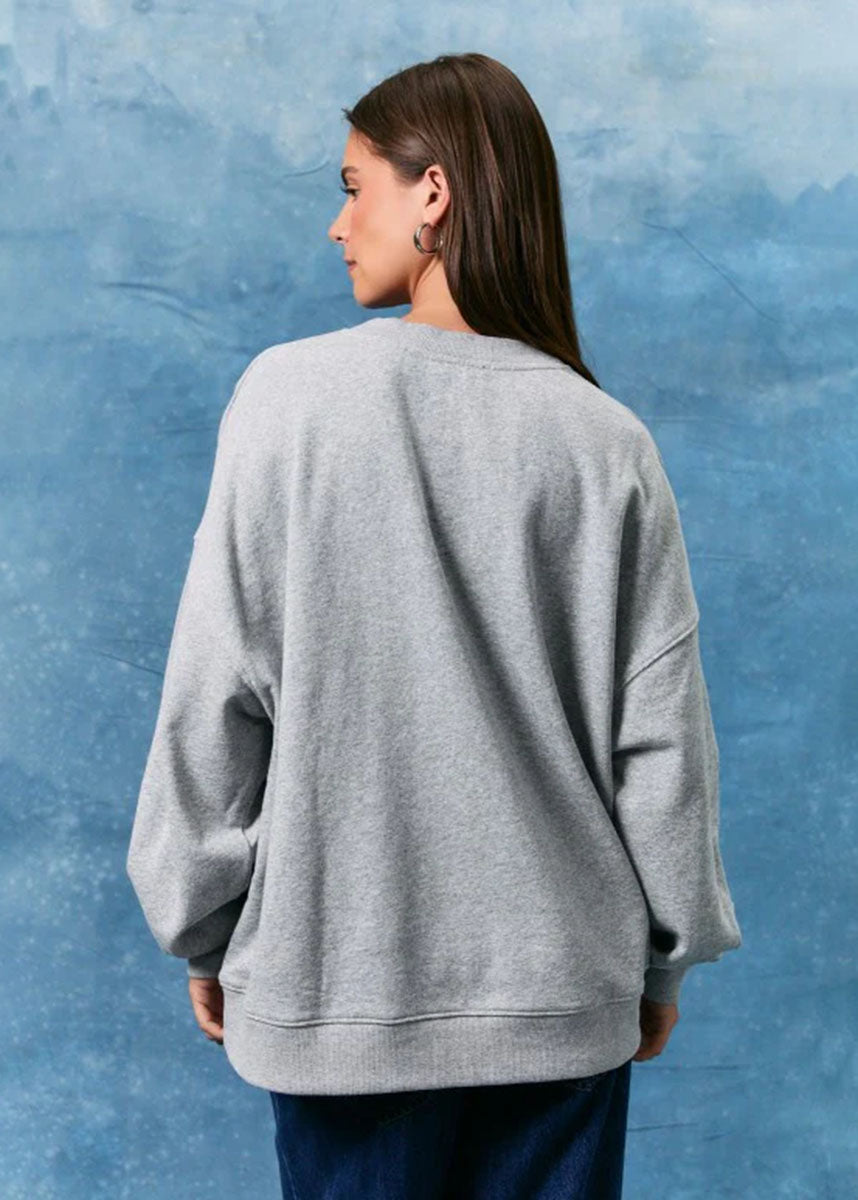 Rosemary Sweater Top - Heather Grey